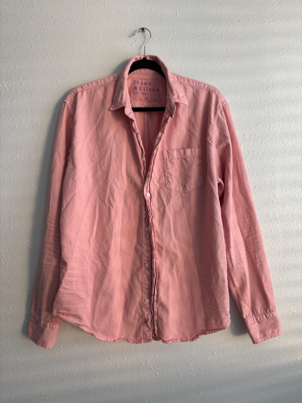 Frank & Eileen Salmon Pink Luke Button Down Shirt - Size M